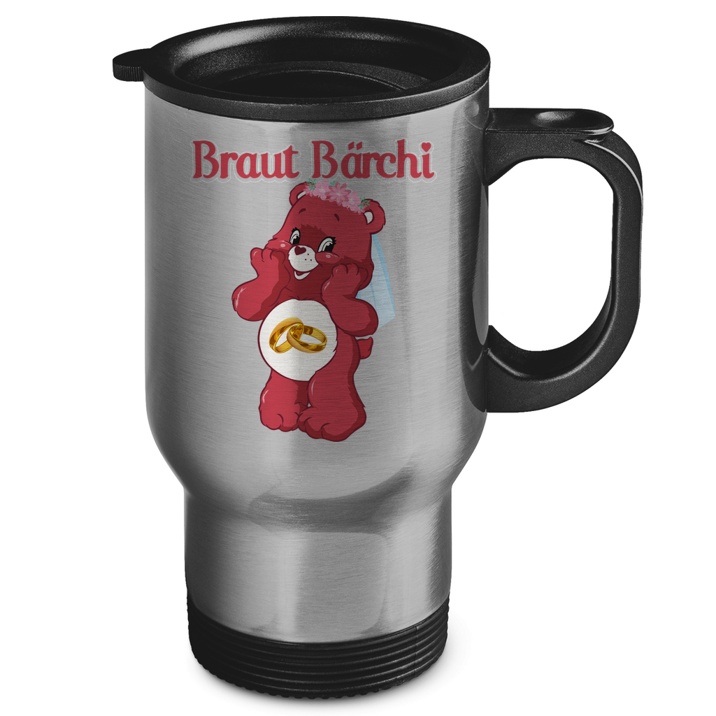 Braut Bärchi - Glücksbärchi - Edelstahl-Thermobecher Silver One size