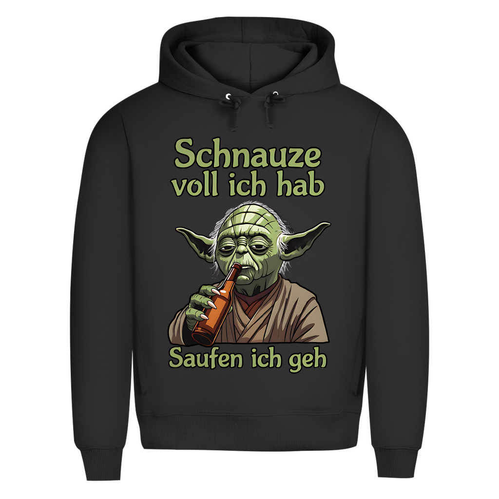 Herren Premium Bio Hoodie Yoda Schnauze Voll Ich Hab Saufen Ich Geh Black Pure
