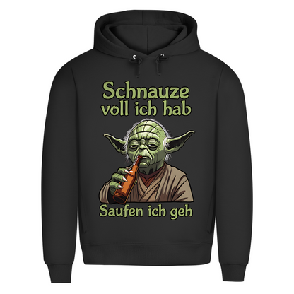 Herren Premium Bio Hoodie Yoda Schnauze Voll Ich Hab Saufen Ich Geh Black Pure