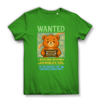 Damen Premium Bio T-Shirt Wanted Glücksbärchi Wolkenland Extrem Gefährlich Süß Real Green