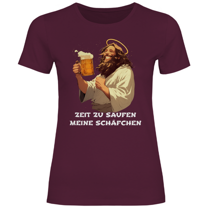 Zeit zu saufen meine Schäfchen - Damenshirt Burgundy