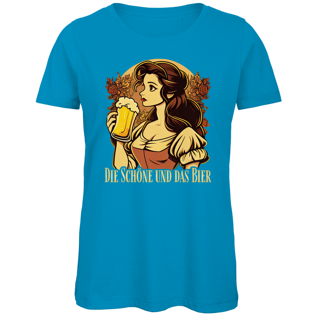 Die Schöne und das Bier Belle - Damen Premium Bio T-Shirt Atoll