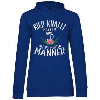 Bier knallt besser als die meisten Männer - Damen Hoodie