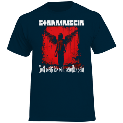 Strammsein Gott weiß ich will besoffen sein - Herren Heavy Cotton T-Shirt Sport Dark Navy