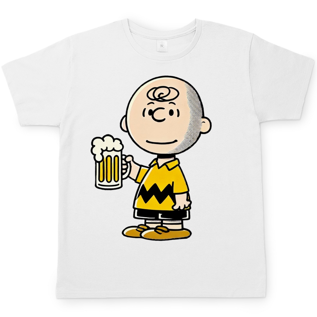 Charly Brown mit Bier - Die Peanuts - Herren Shirt White