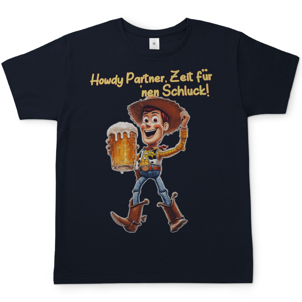 Howdy Partner Zeit für nen Schluck - Woody Toy Story - Herren Shirt Navy