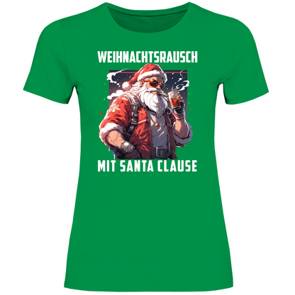 Weihnachtsrausch mit Santa Clause - Damenshirt Kelly Green
