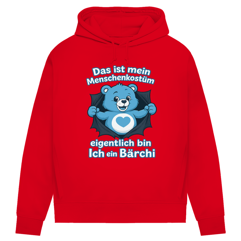 Damen Premium Bio Hoodie Menschenkostüm eigentlich bin ich ein Bärchi Red