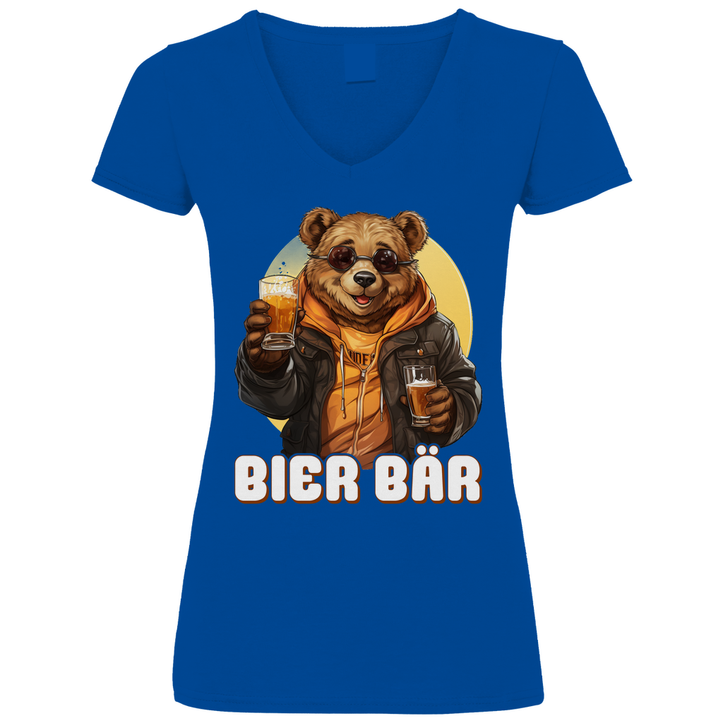 Bier Bär - V-Neck Damenshirt