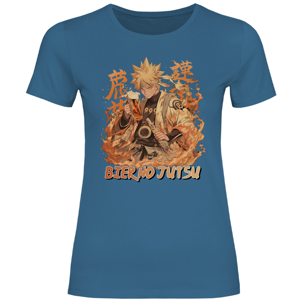 Naruto Bier no Jutsu - Damenshirt Stone Blue