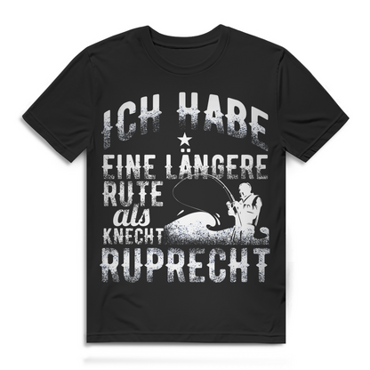 Ich habe eine längere Rute als Knecht Ruprecht – Lustiges Angelshirt Männer
