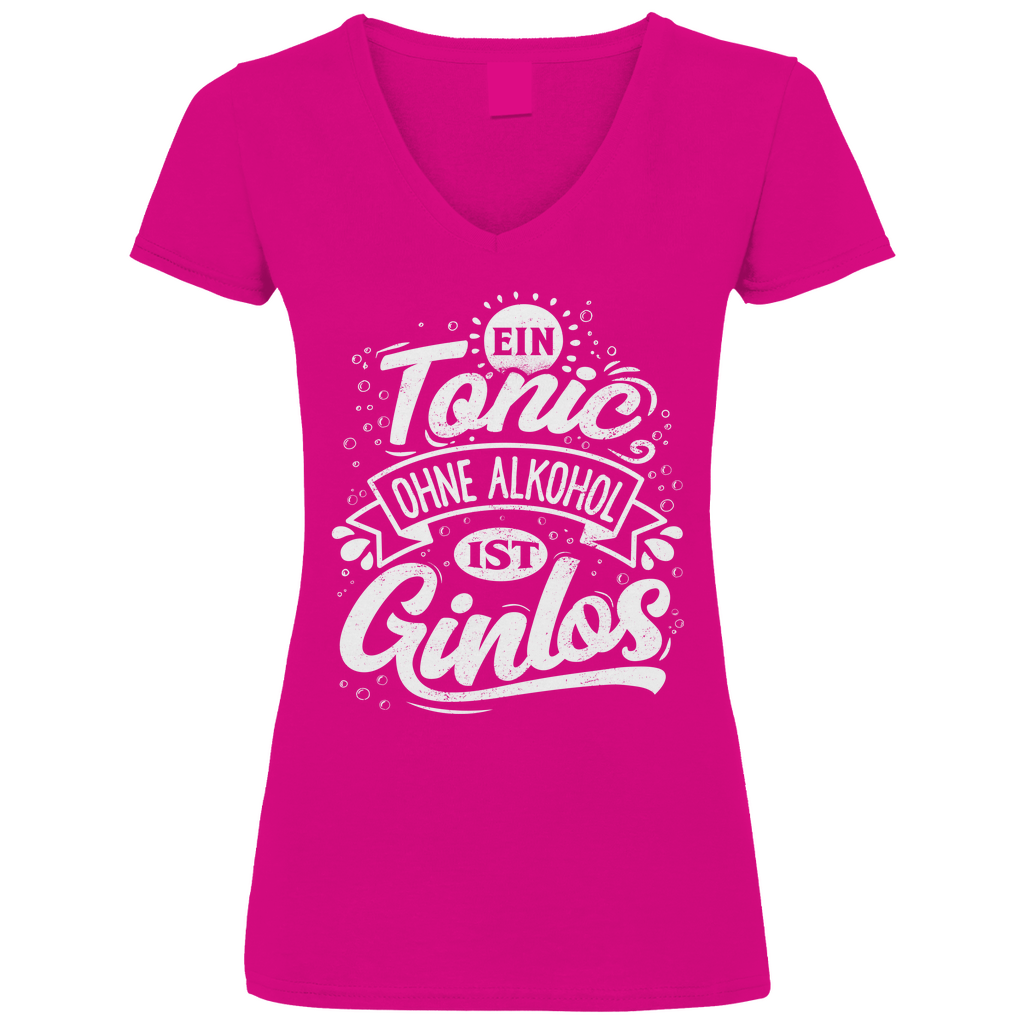 Ein Tonic ohne Alkohol ist Ginlos - V-Neck Damenshirt