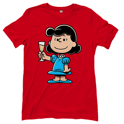 Lucy van Pelt mit Sekt -  Die Peanuts - Damenshirt