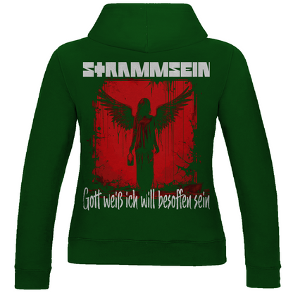 Strammsein Gott weiß ich will besoffen sein - Damen Hoodie Bottle Green