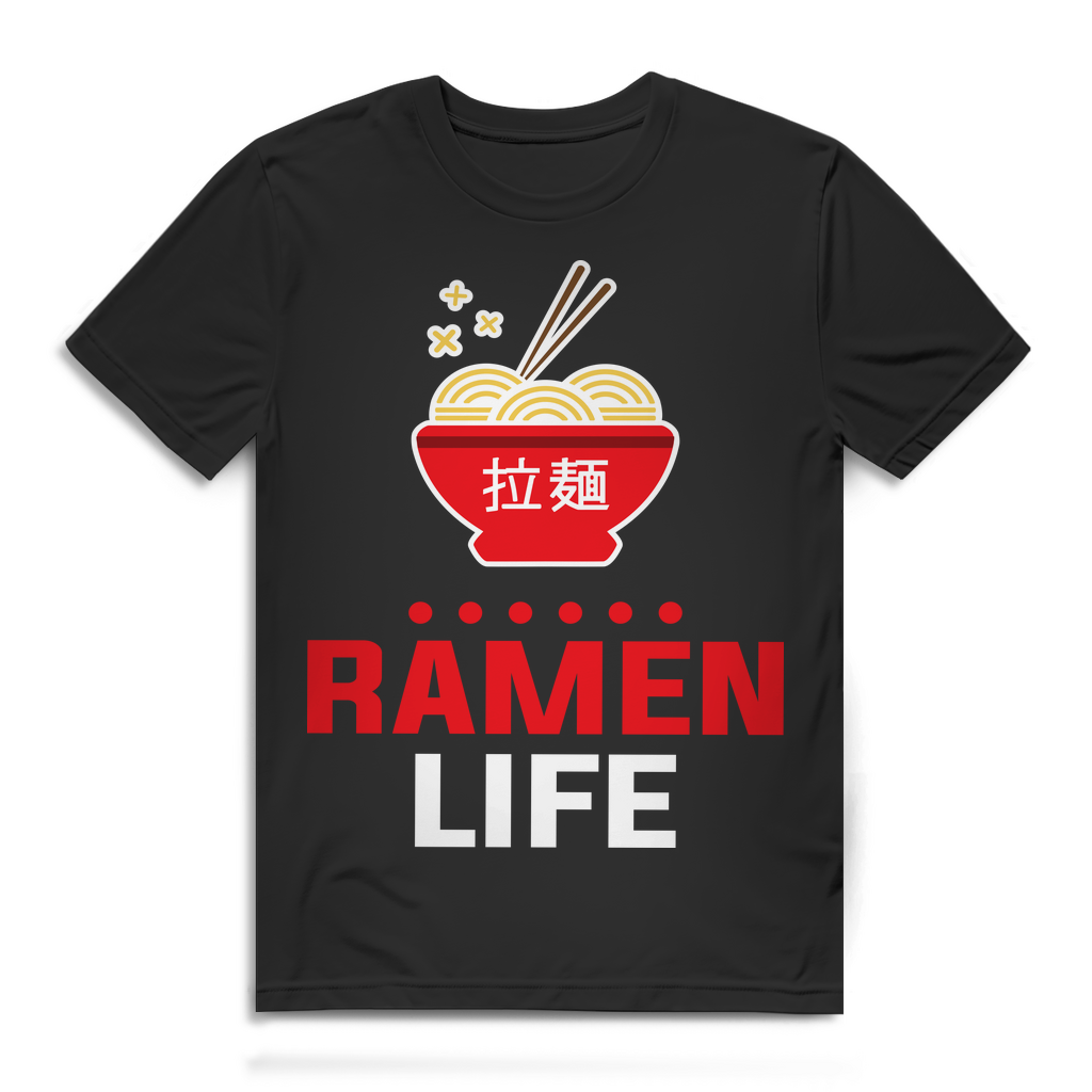 Ramen Life Shirt Herren – Lustiges Anime Manga Design für Japan Food Fans Black