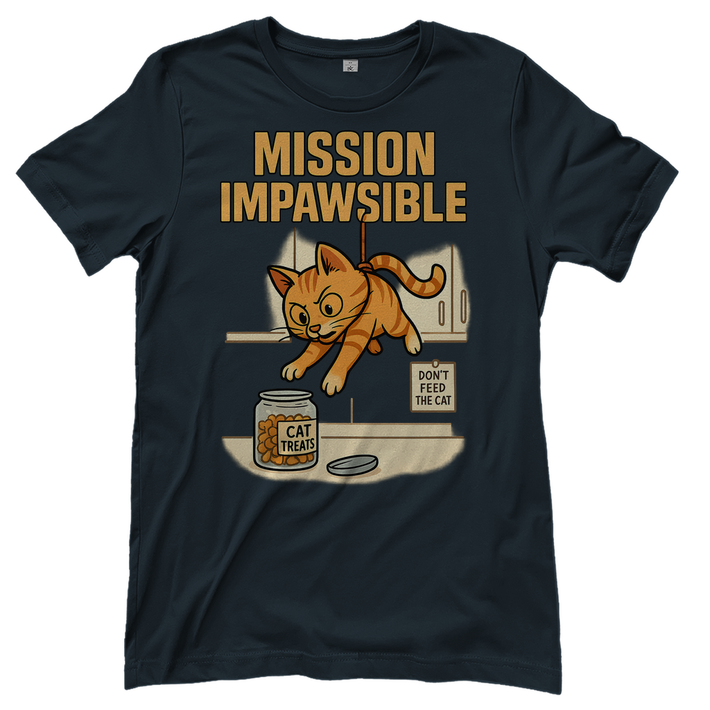 Mission Impawsible Katze - Damen T-Shirt Dark Grey Solid