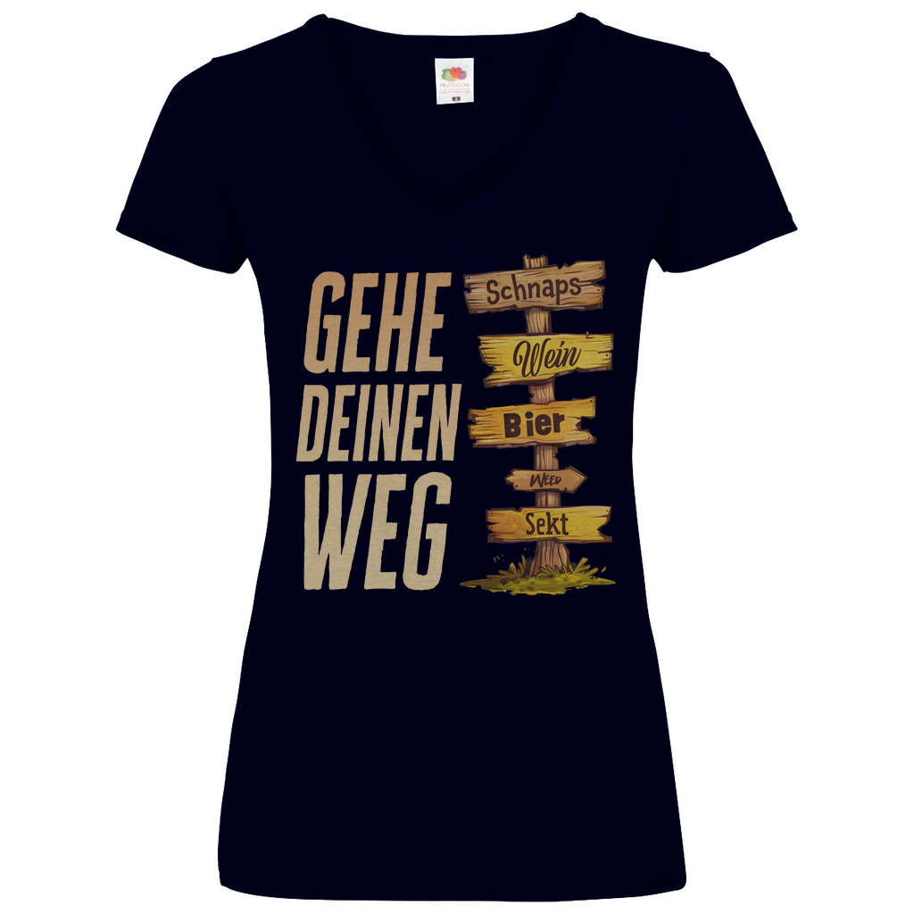 Gehe deinen Weg - V-Neck Damenshirt