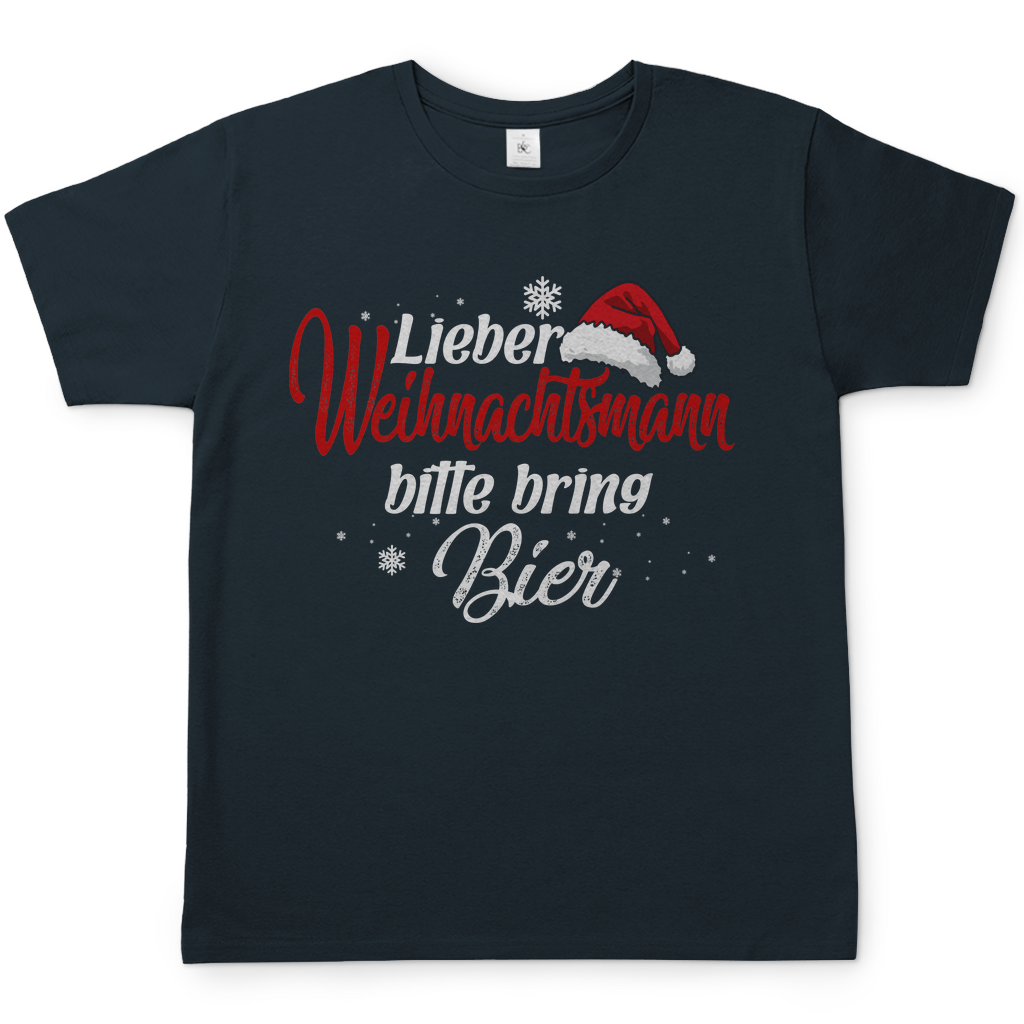 Lieber Weihnachtsmann Partnerlook - bitte bring Bier - Herren Shirt Dark Grey Solid
