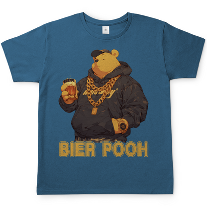 Winnie the Bier Pooh - Herren Shirt Stone Blue