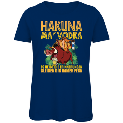 Hakuna Ma Vodka Timon und Pumbaa - Damen Premium Bio T-Shirt Navy