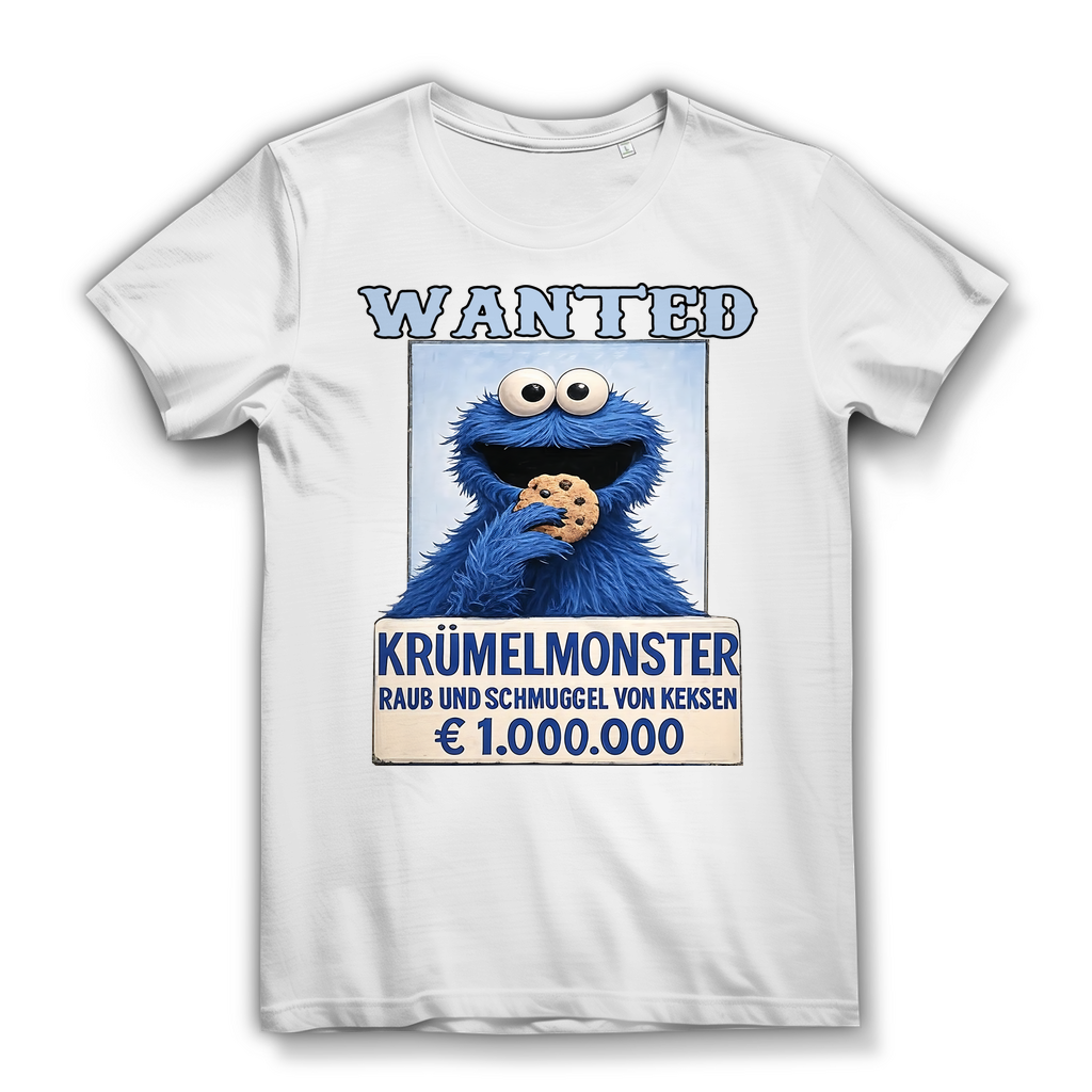 Wanted Krümelmonster Raub und Schmuggel von Keksen - Damen Premium Bio T-Shirt White