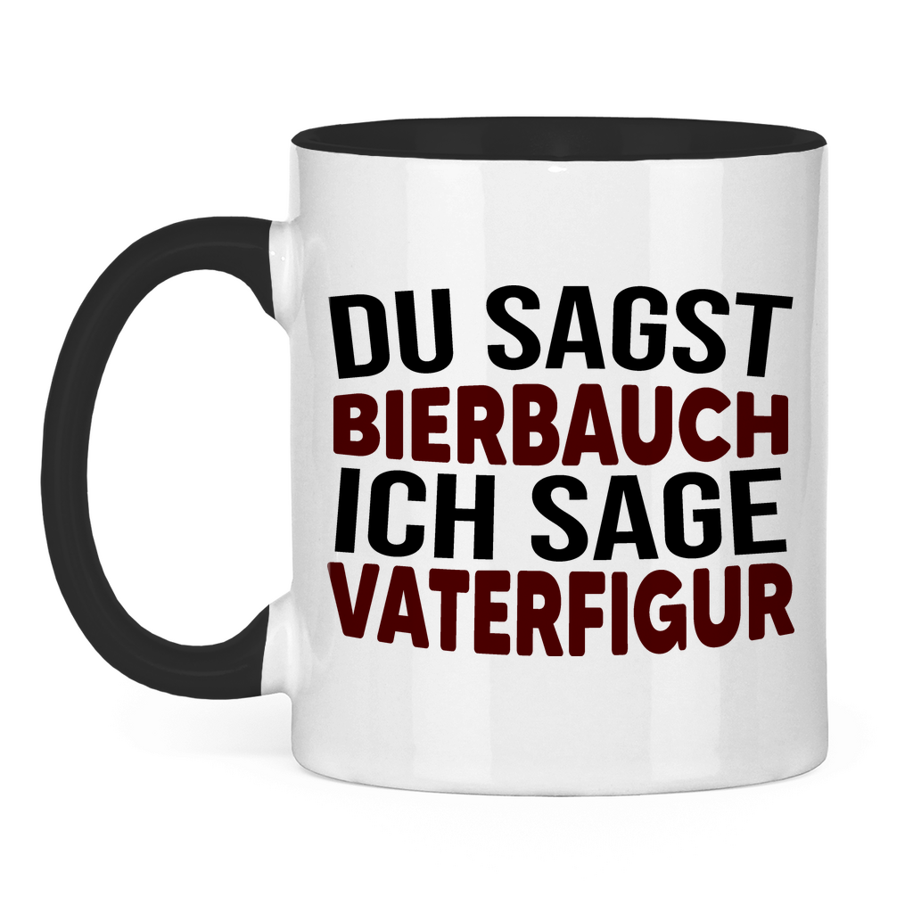 Du sagst Bierbauch ich sage Vaterfigur - Tasse zweifarbig Black