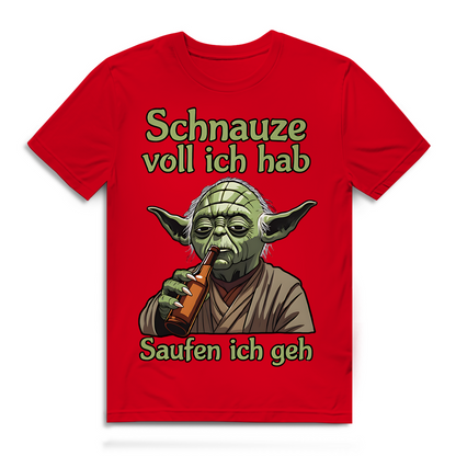 Herren Premium Bio T-Shirt Yoda Schnauze Voll Ich Hab Saufen Ich Geh Red