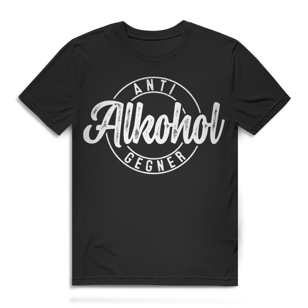 Spruch T-Shirt Herren – Anti Alkohol Gegner Ironie Shirt mit Wortspiel Männer Black
