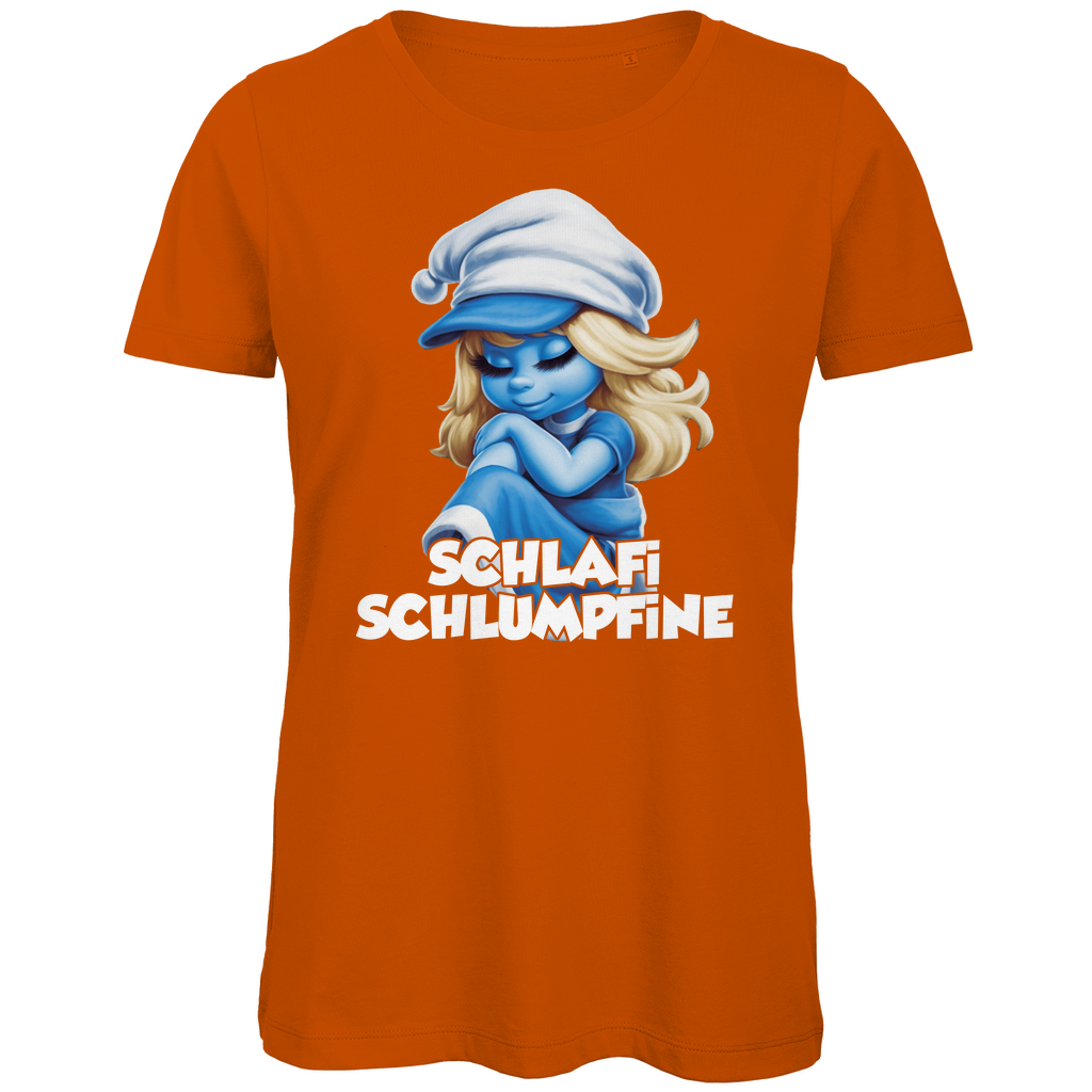 Schlafi Schlumpfine Grafik - Damen Premium Bio T-Shirt Urban Orange