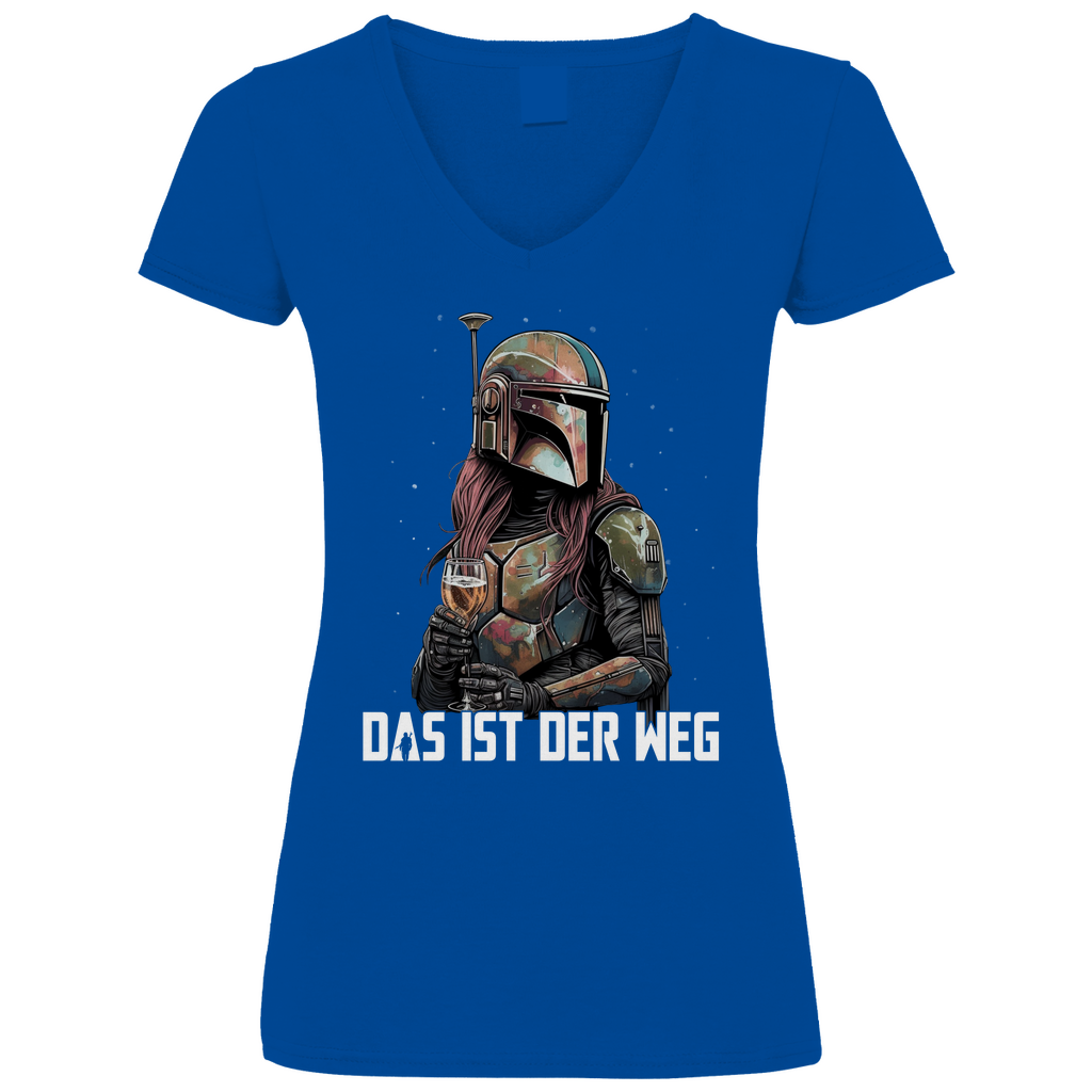 Das ist der Weg - Mandalorianerin Wein - V-Neck Damenshirt