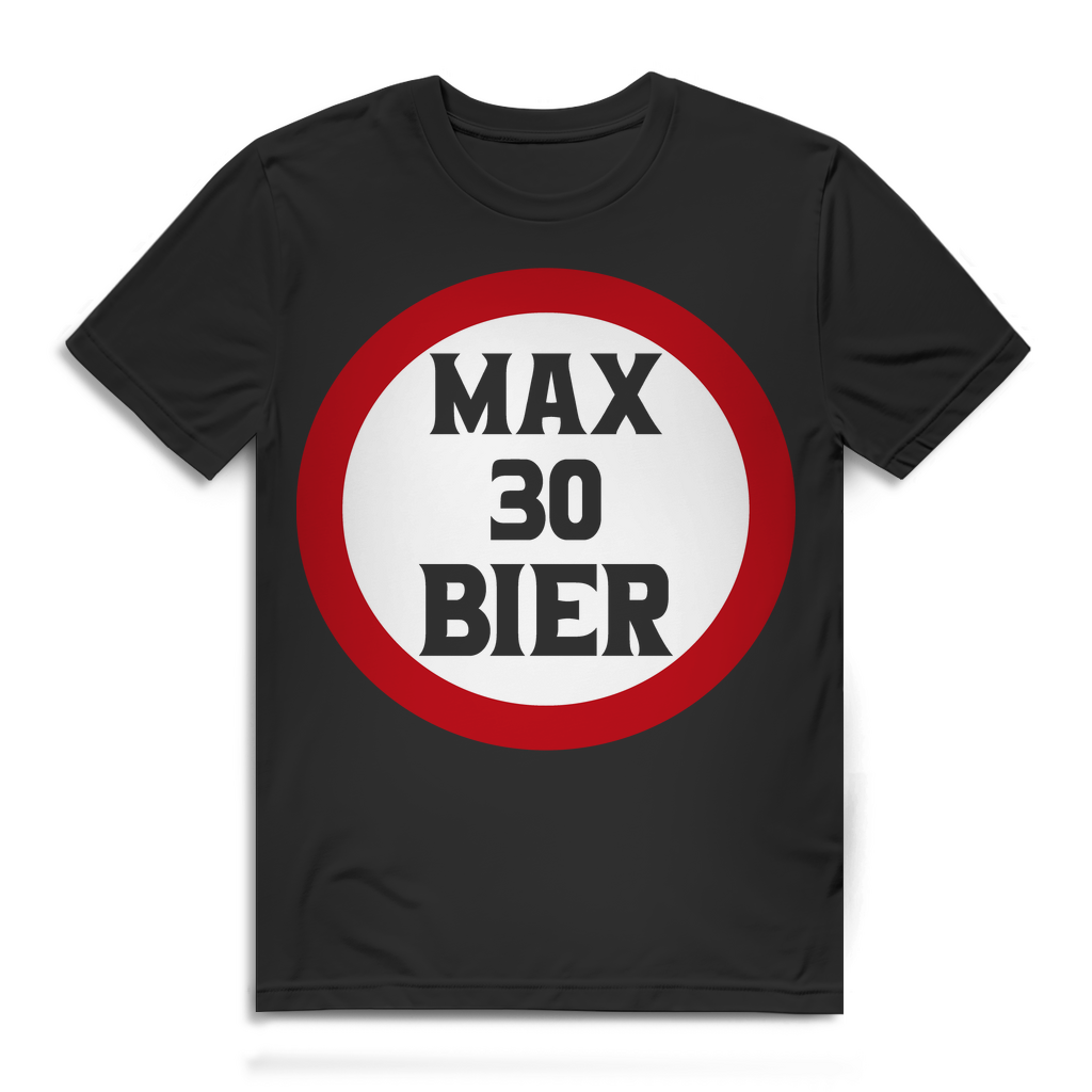 Cooles Premium Herren T-Shirt Bio Max 30 Bier Motiv lustiges Geschenk Männer Black