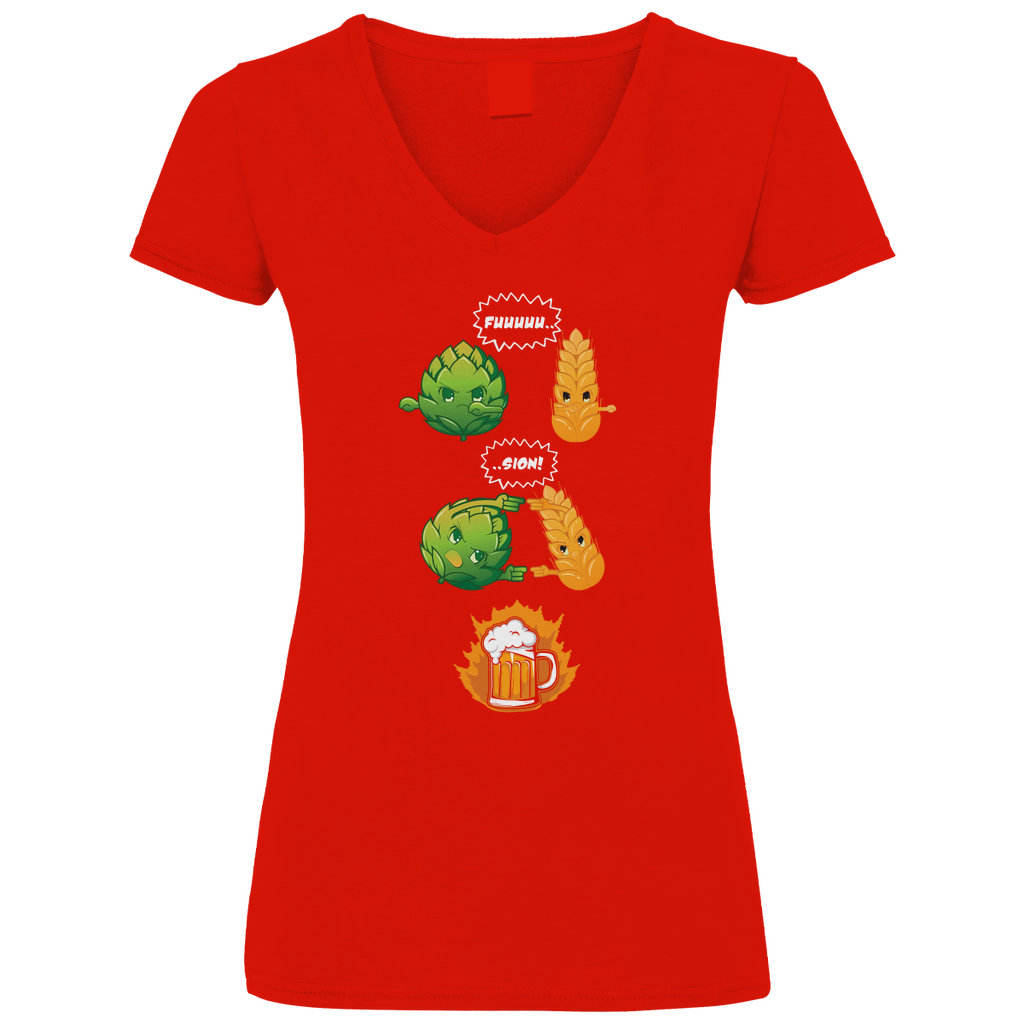 Bier Fusion - V-Neck Damenshirt