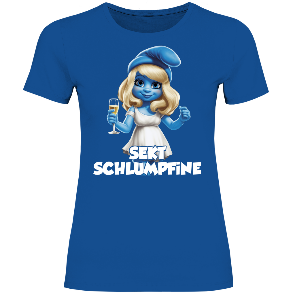 Sekt Schlumpfine Grafik - Damenshirt