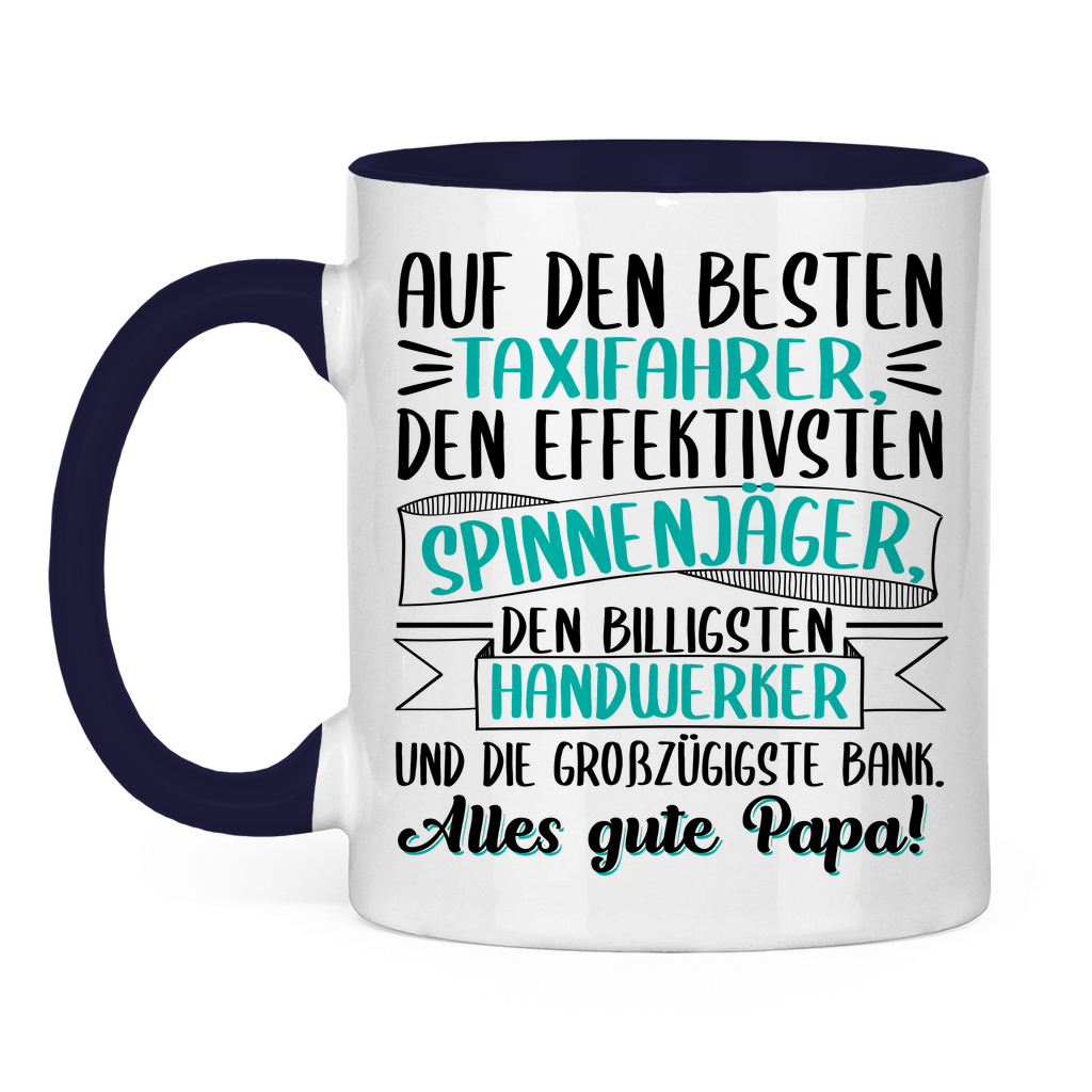 Auf den besten. Alles gute Papa! - Tasse zweifarbig