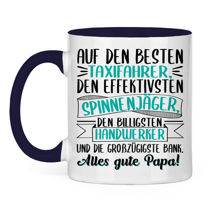 Auf den besten. Alles gute Papa! - Tasse zweifarbig
