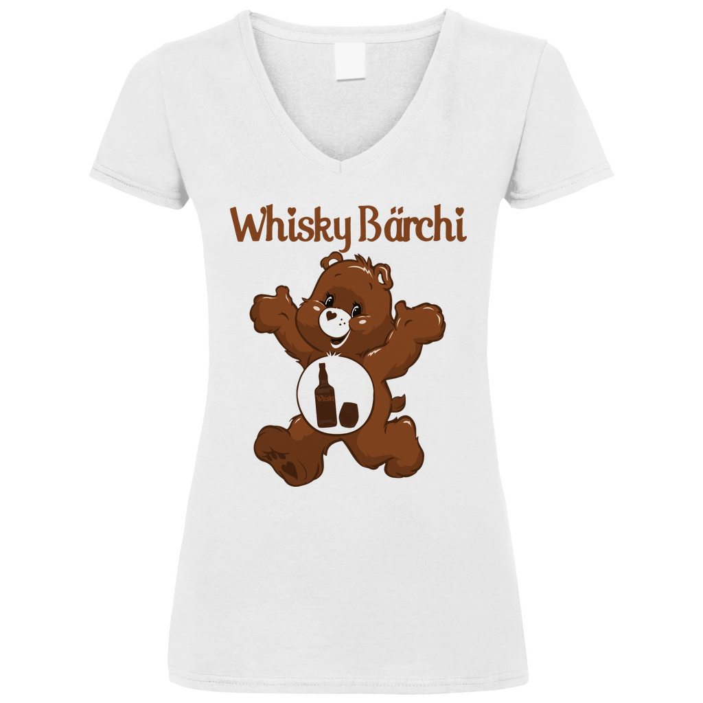 Whisky Bärchi - Glücksbärchi - V-Neck Damenshirt