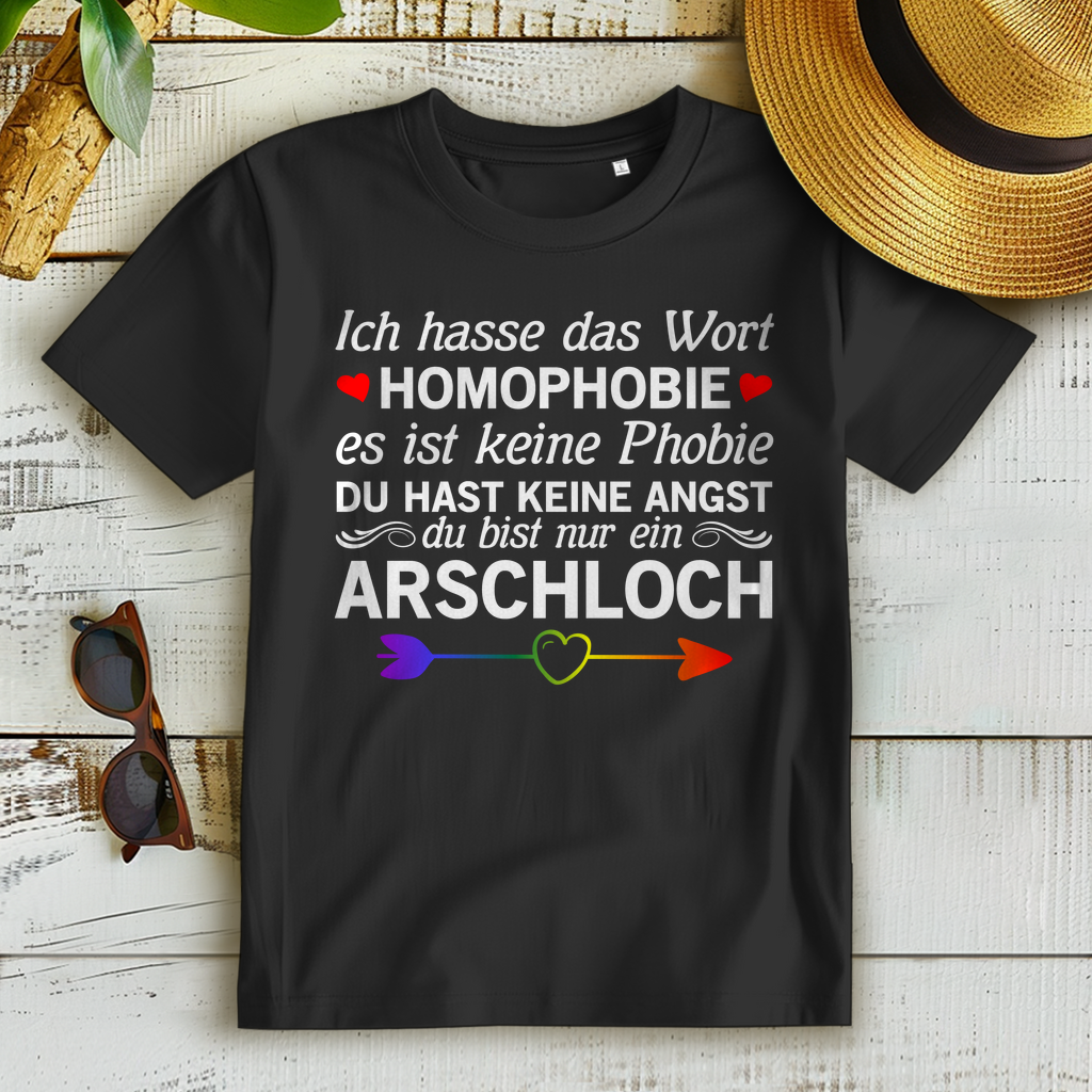 Anti Homophobie Shirt Damen Ich hasse das Wort Homophobie LGBT Pride CSD Spruch