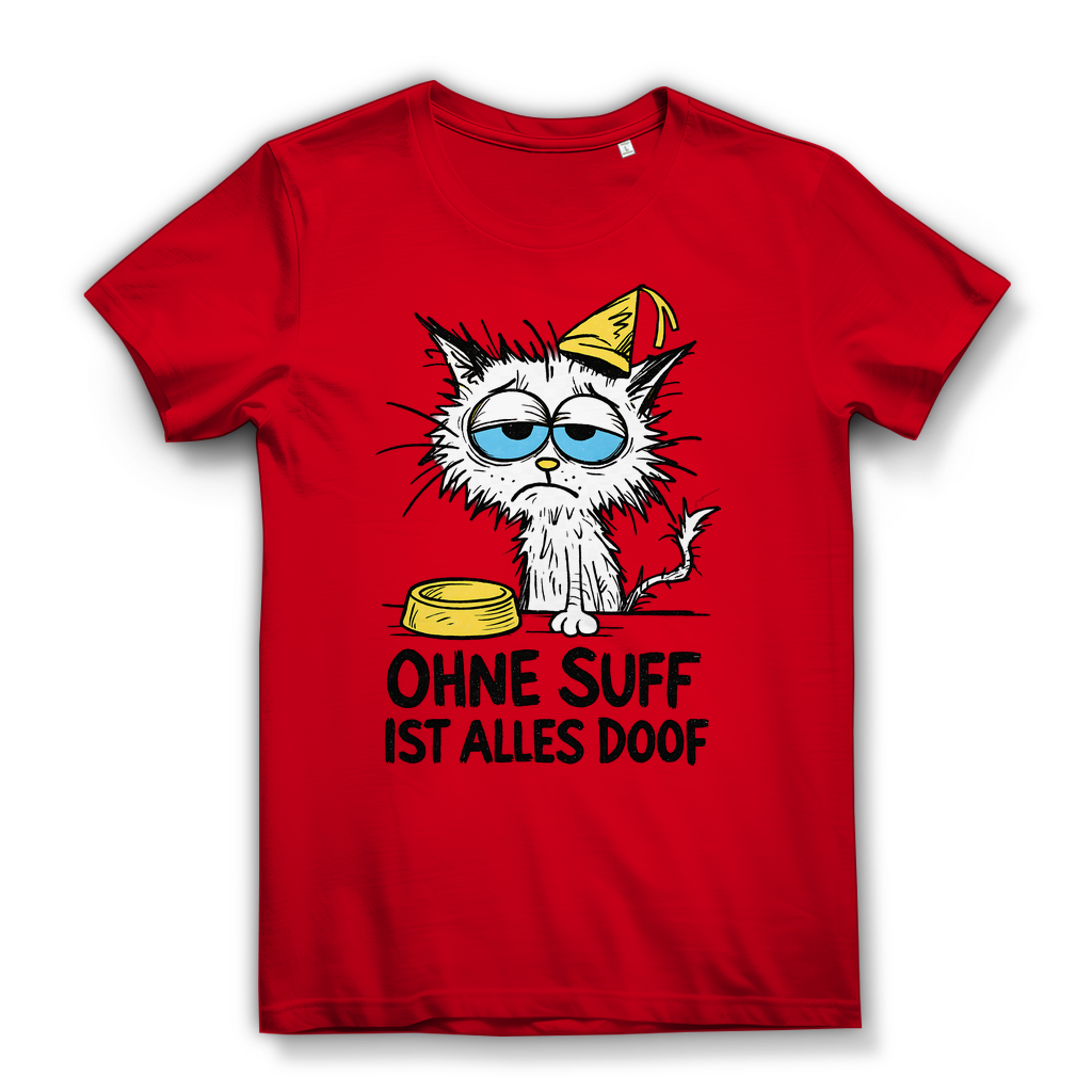 Suffkatze ohne Suff ist alles Doof - Damen Premium Bio T-Shirt Red