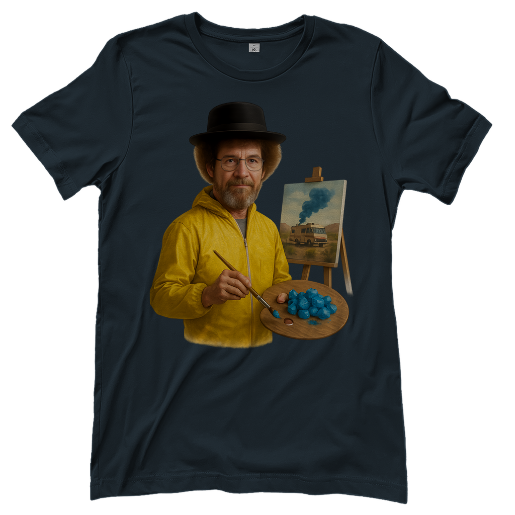 Bob Ross x Walter White Breaking Bad Mashup - Damen T-Shirt Dark Grey Solid