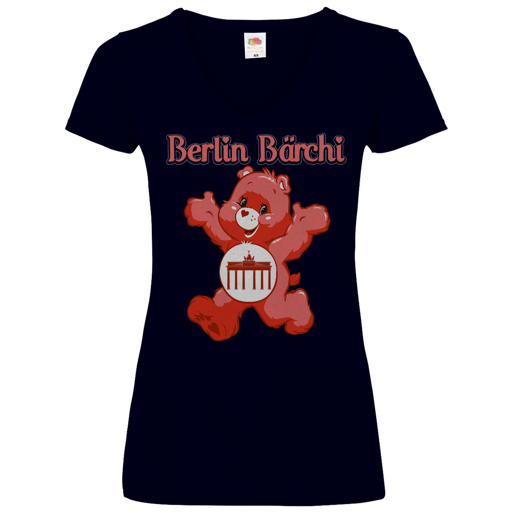 Berlin Bärchi - Glücksbärchi - V-Neck Damenshirt