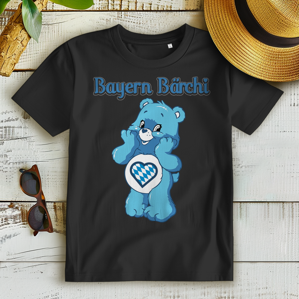 Bayern Bärchi Glücksbärchi - Damen Premium Bio T-Shirt Schwarz