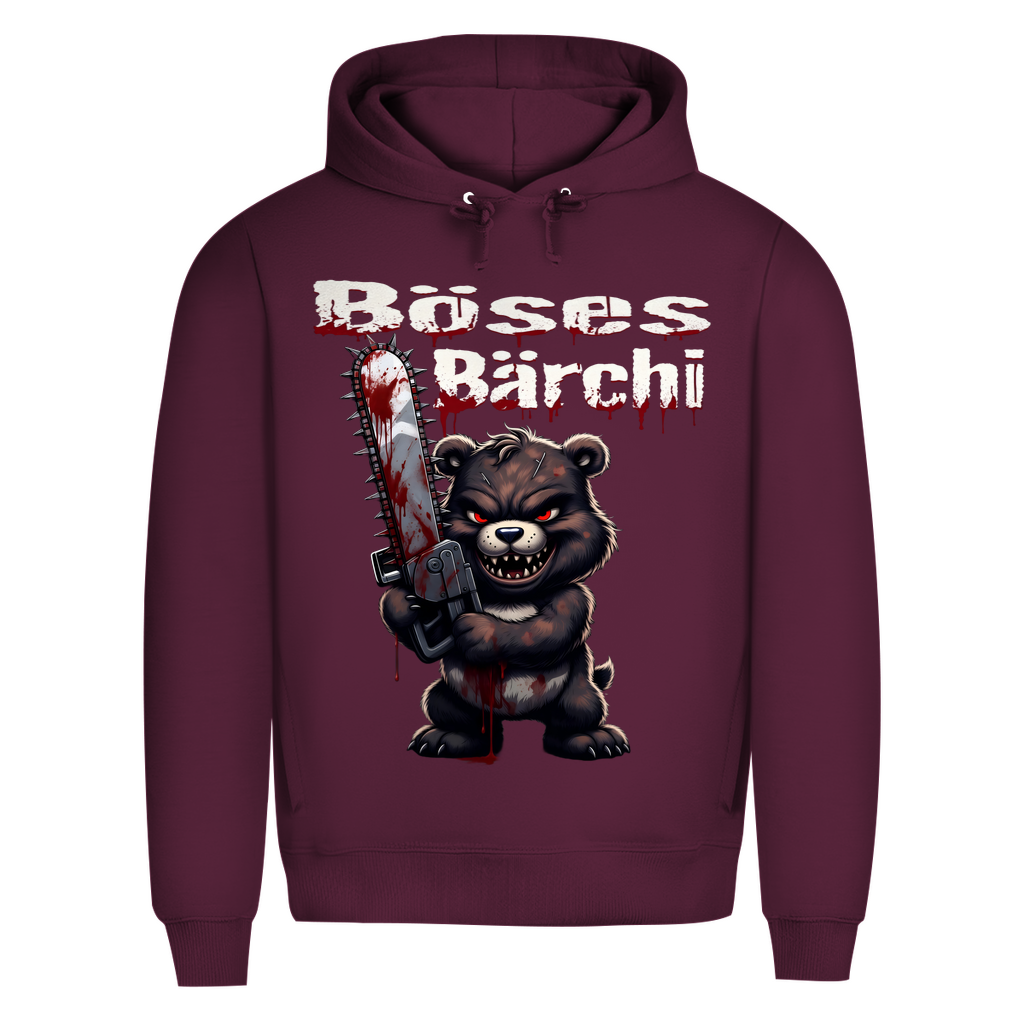 Böses Bärchi Kettensäge Herren Premium Bio Hoodie Burgundy