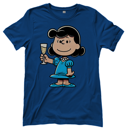 Lucy van Pelt mit Sekt -  Die Peanuts - Damenshirt