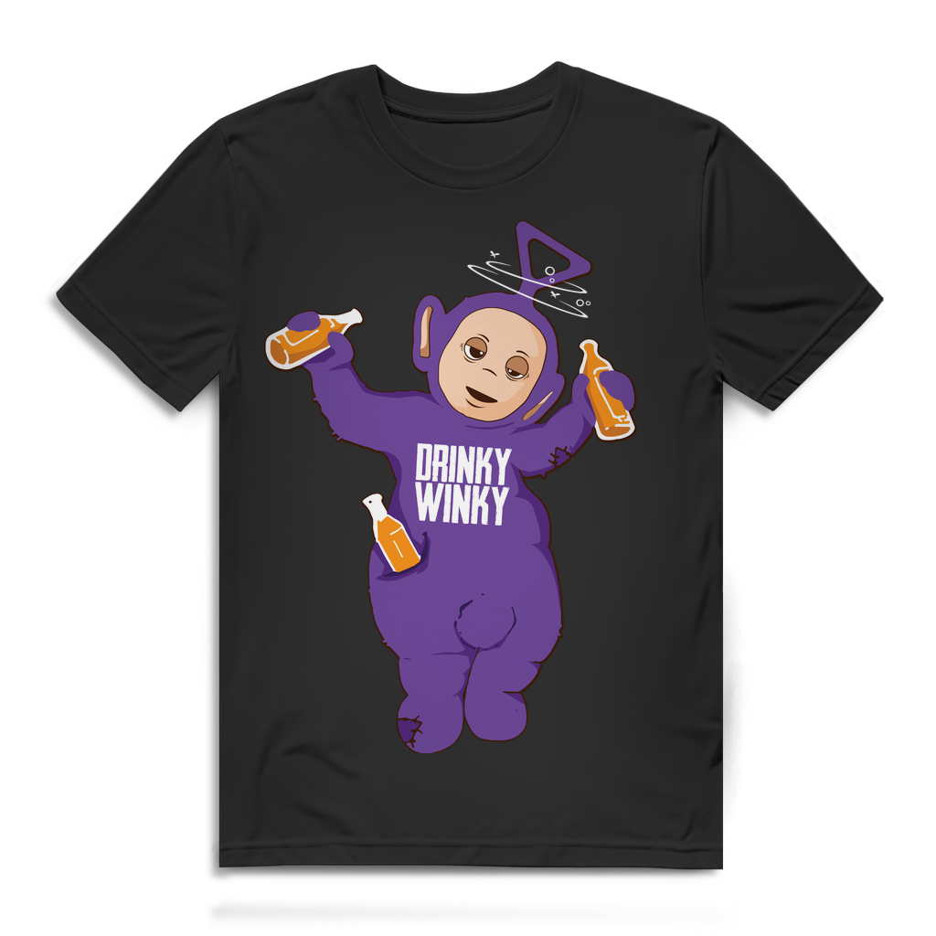 Teletubbie Partyshirt – Drinky Winky Shirt für Männer mit Alkohol Humor Black