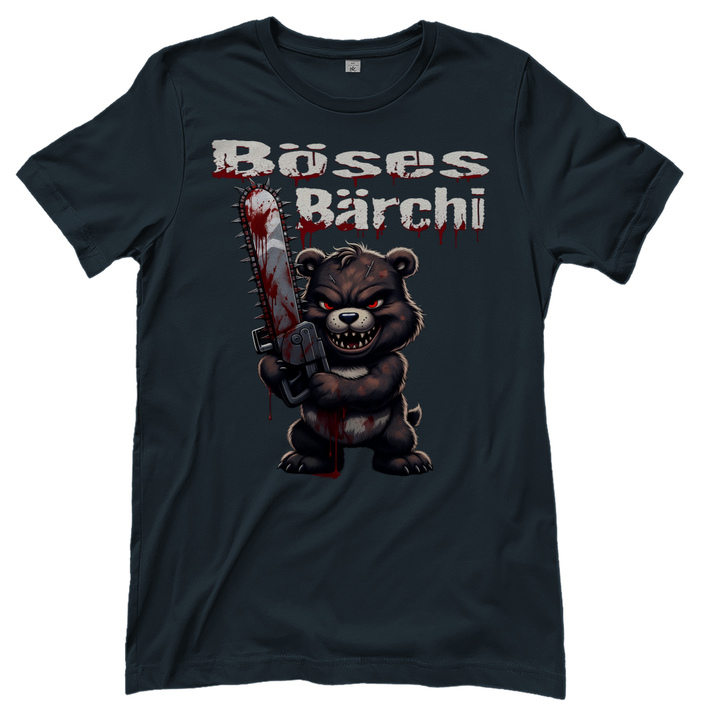 Böses Bärchi Kettensäge Damen T-Shirt Dark Grey Solid