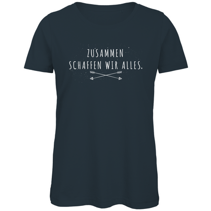 Zusammen schaffen wir alles - Damen Premium Bio T-Shirt Dark Grey
