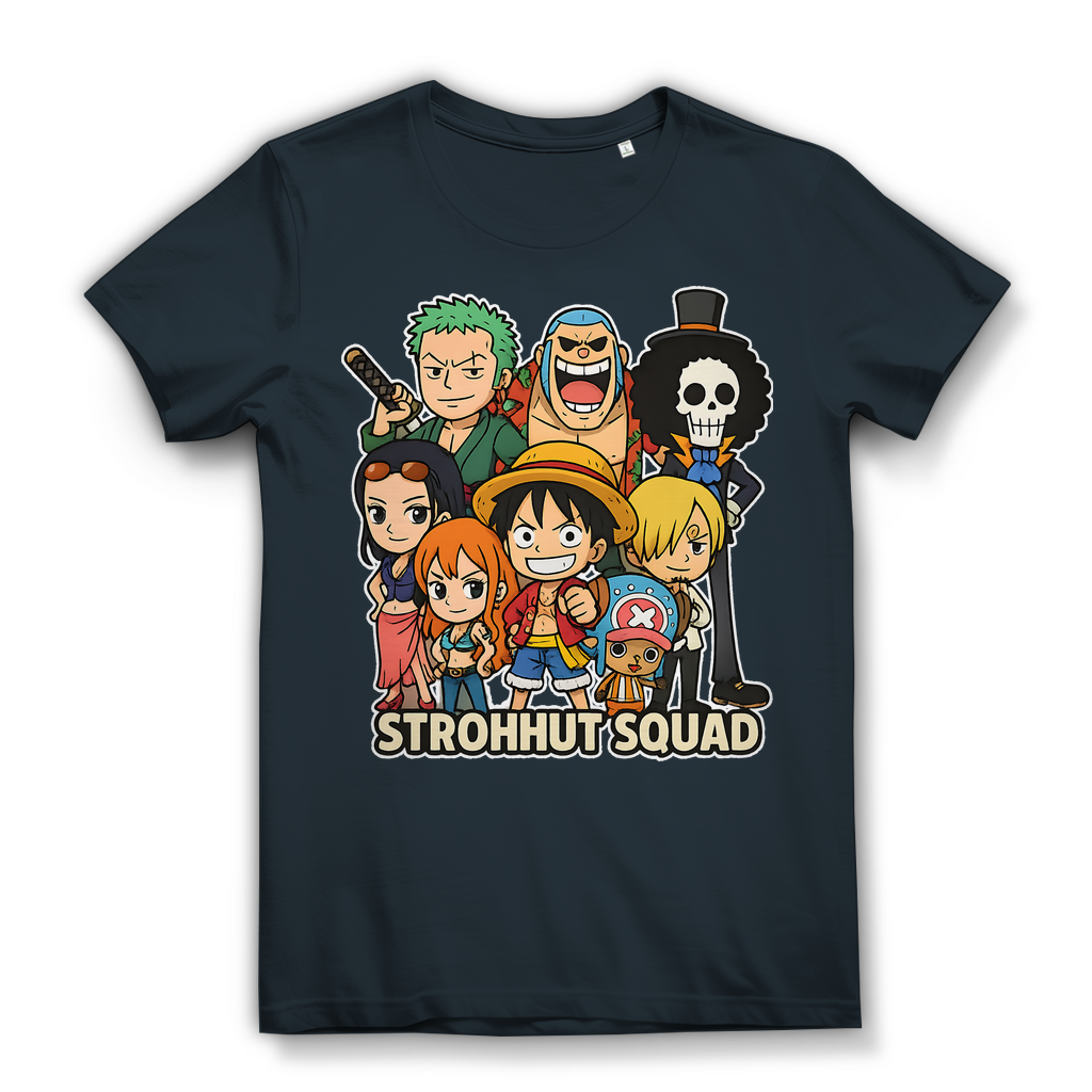 One Piece Strohhut Squad - Damen Premium Bio T-Shirt Dark Grey