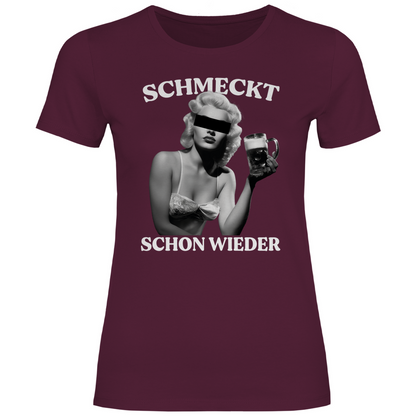 Schmeckt schon wieder - Damenshirt Burgundy