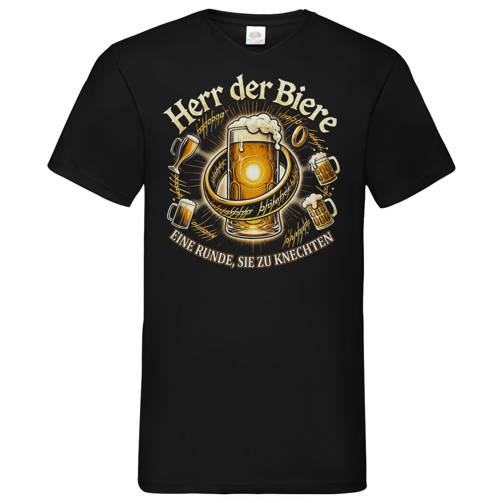 Herr der Biere eine Runde, sie zu knechten - Herren V-Neck Shirt Black