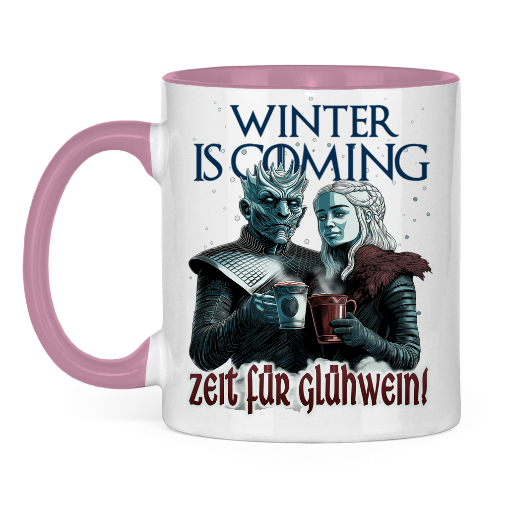 Winter is coming - Zeit für Glühwein - Tasse zweifarbig